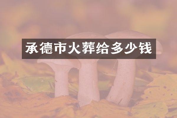 承德市火葬给多少钱