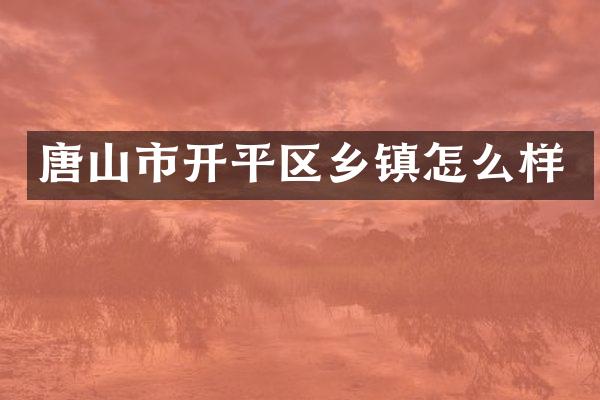 唐山市开平区乡镇怎么样