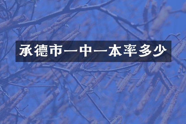 承德市一中一本率多少