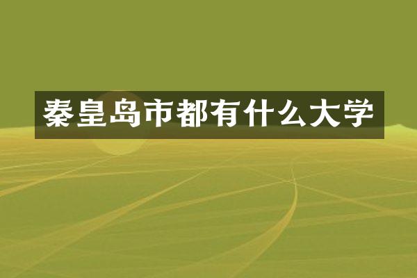 秦皇岛市都有什么大学
