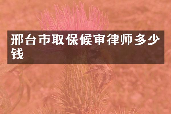 邢台市取保候审律师多少钱