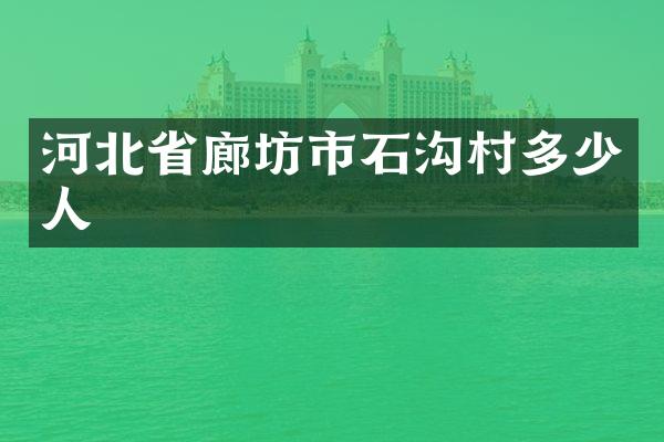 河北省廊坊市石沟村多少人
