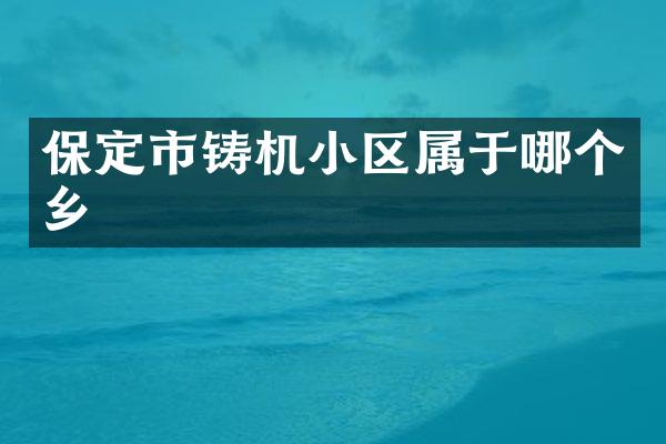 保定市铸机小区属于哪个乡