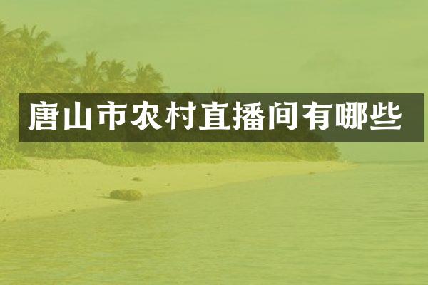 唐山市农村直播间有哪些