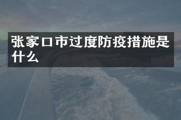 张家口市过度防疫措施是什么