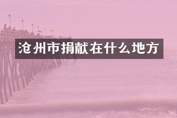 沧州市捐献在什么地方