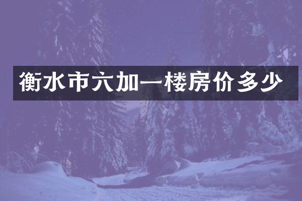 衡水市六加一楼房价多少