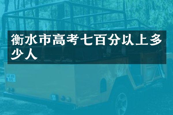 衡水市高考七百分以上多少人