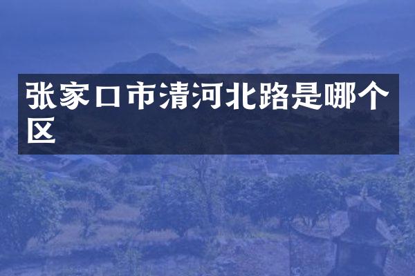 张家口市清河北路是哪个区