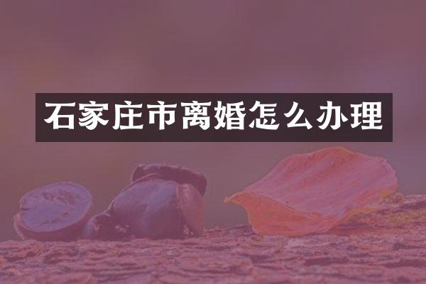 石家庄市离婚怎么办理