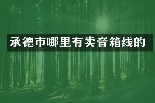 承德市哪里有卖音箱线的