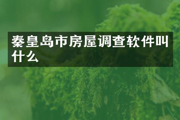 秦皇岛市房屋调查软件叫什么