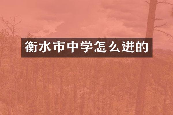 衡水市中学怎么进的
