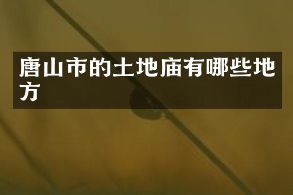 唐山市的土地庙有哪些地方