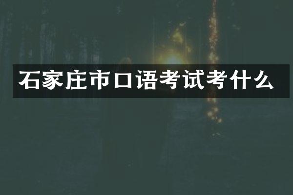石家庄市口语考试考什么