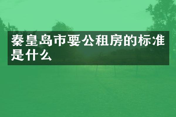 秦皇岛市要公租房的标准是什么