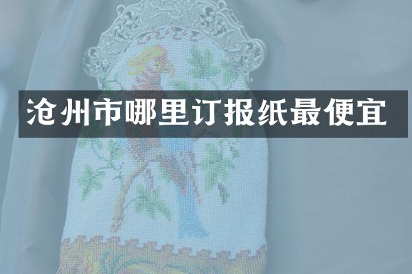 沧州市哪里订报纸