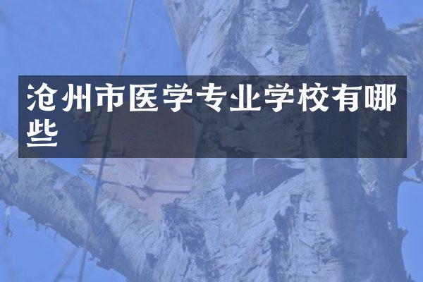 沧州市医学专业学校有哪些
