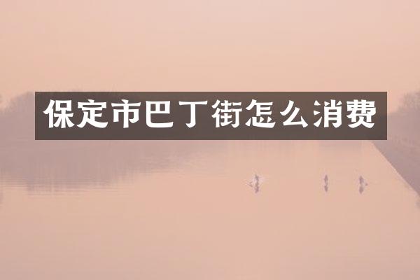 保定市巴丁街怎么消费