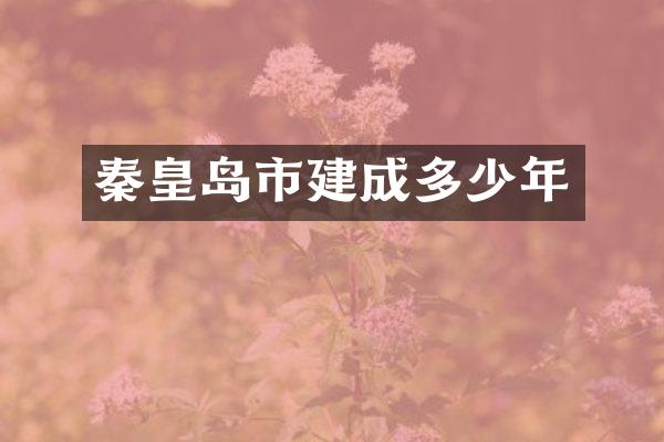 秦皇岛市建成多少年