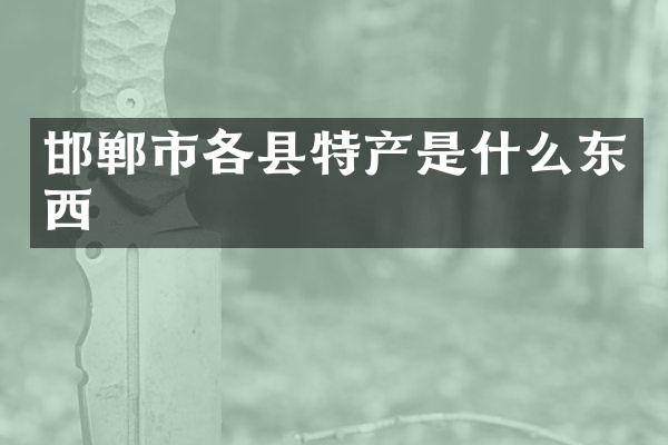 邯郸市各县特产是什么东西