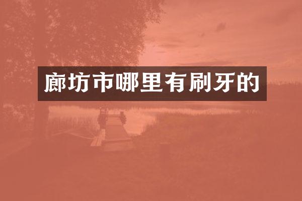 廊坊市哪里有刷牙的