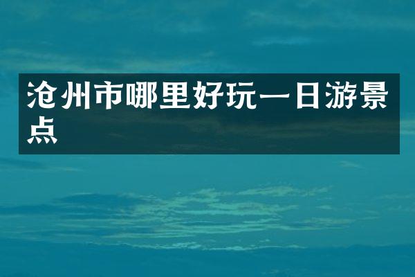 沧州市哪里好玩一日游景点