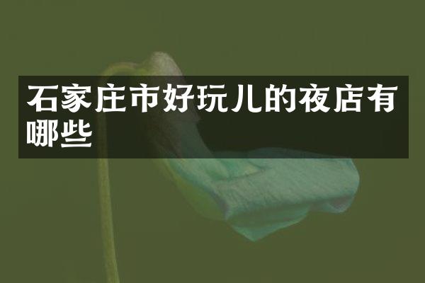 石家庄市好玩儿的夜店有哪些