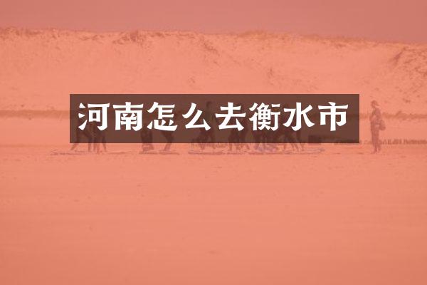 河南怎么去衡水市