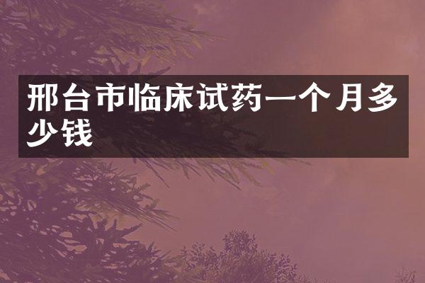 邢台市临床试药一个月多少钱