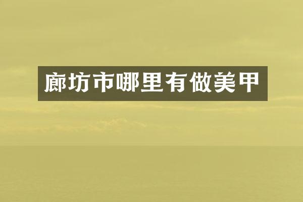 廊坊市哪里有做美甲