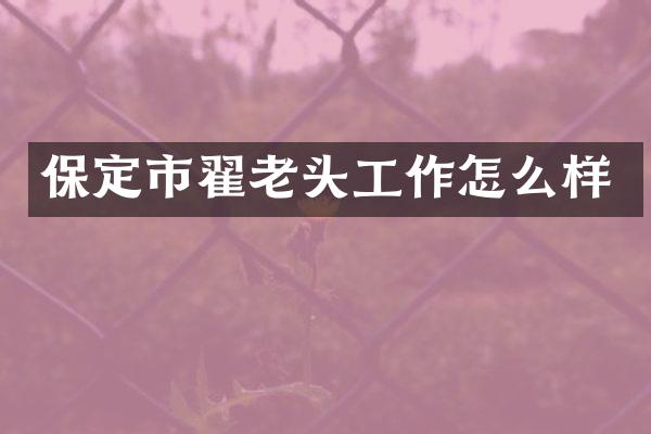 保定市翟老头工作怎么样