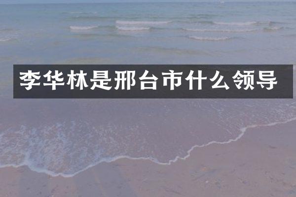 李华林是邢台市什么领导