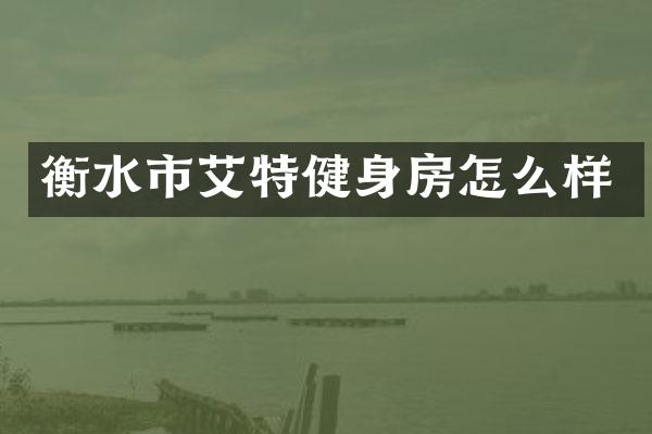 衡水市艾特健身房怎么样
