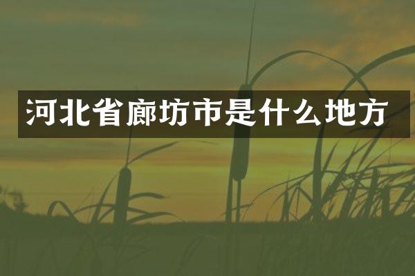 河北省廊坊市是什么地方