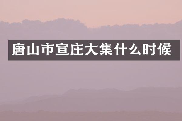 唐山市宣庄大集什么时候