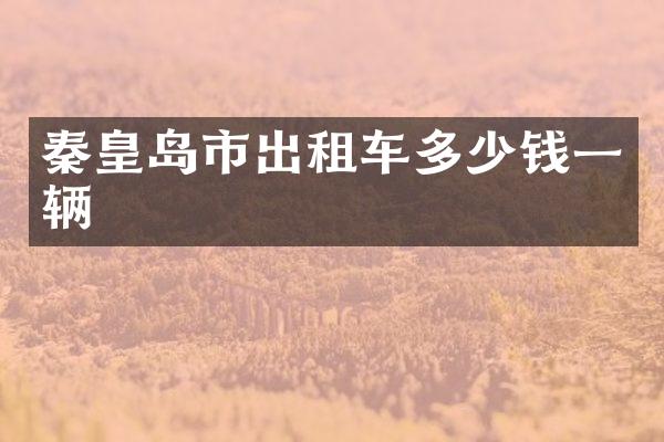 秦皇岛市出租车多少钱一辆