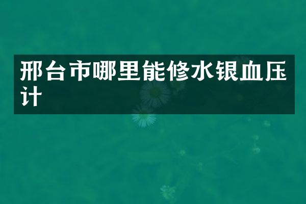 邢台市哪里能修水银血压计