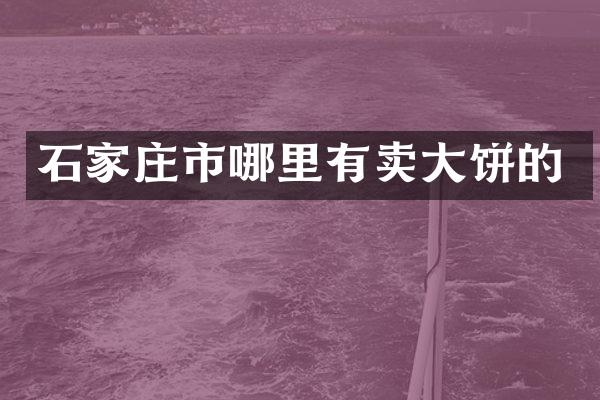 石家庄市哪里有卖大饼的