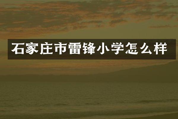石家庄市雷锋小学怎么样
