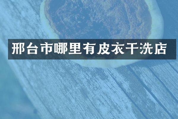 邢台市哪里有皮衣干洗店