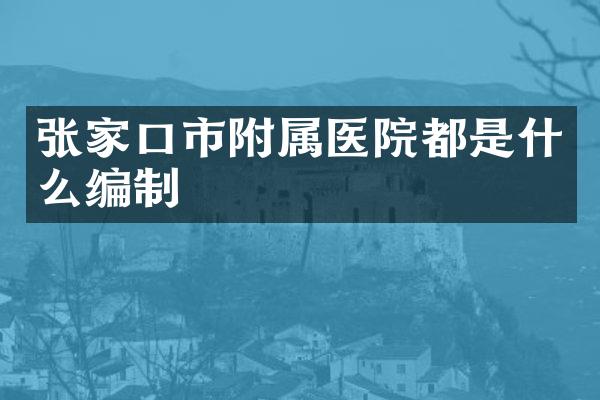 张家口市附属医院都是什么编制