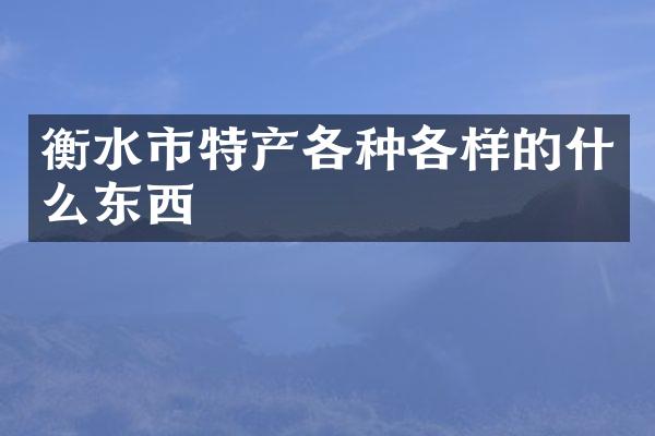 衡水市特产各种各样的什么东西