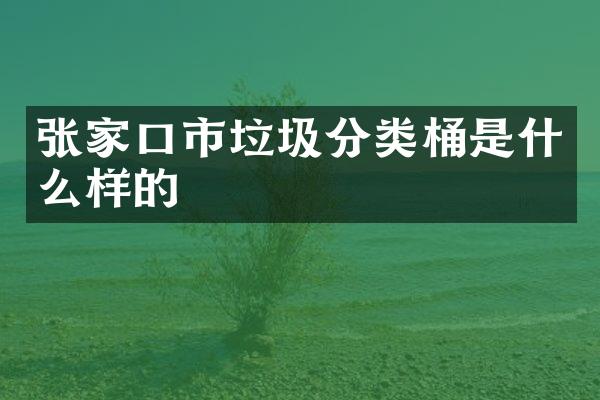 张家口市垃圾分类桶是什么样的