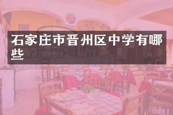 石家庄市晋州区中学有哪些