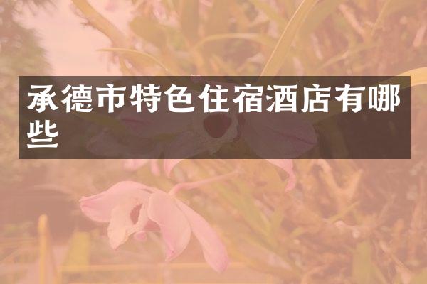 承德市特色住宿酒店有哪些