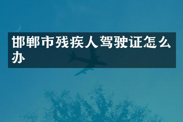 邯郸市残疾人怎么办