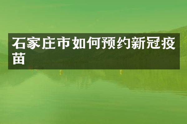石家庄市如何预约新冠疫苗