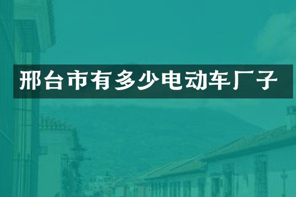 邢台市有多少电动车厂子
