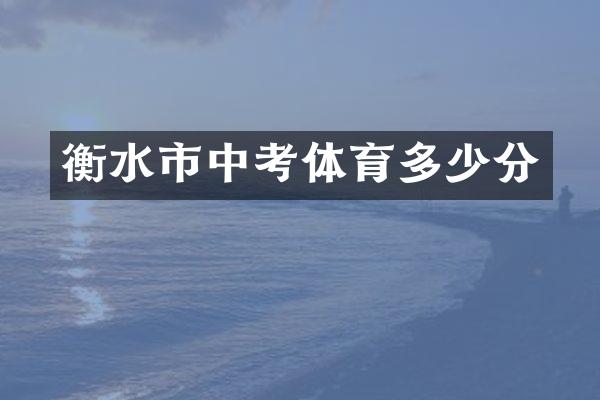 衡水市中考体育多少分